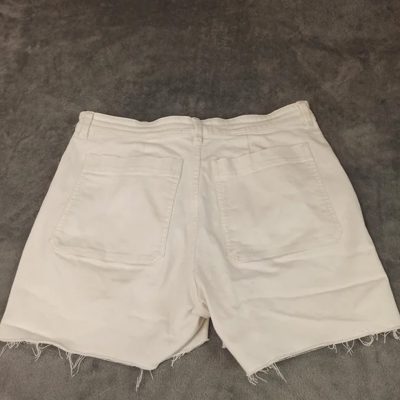 Everlane Moms Premium Button Fly Denim Jean Shorts Cut Off Wome Size 14 - Picture 8 of 16